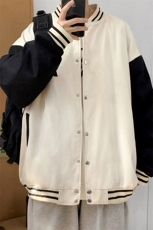J1901P30室内港风秋季新款棒球领夹克情侣棒球服糖果色外套，男装夹克，电商A026-1