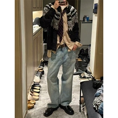 INTENT费尔岛星空开衫毛衣男款秋冬慵懒松弛感针织衫美式提花外套，男装针织衫/毛衣，星座1411A-6