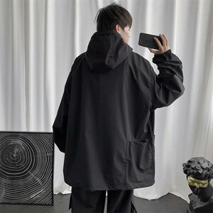 2020暗黑系工装套头连帽夹克帽衫卫衣港风1008-2-W120-P35加绒45，男装夹克，星座1008-2
