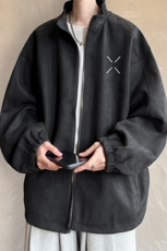 麂皮绒夹克男大码立领褂子外套JK85305-P68加绒款-P78，男装夹克，电商A040