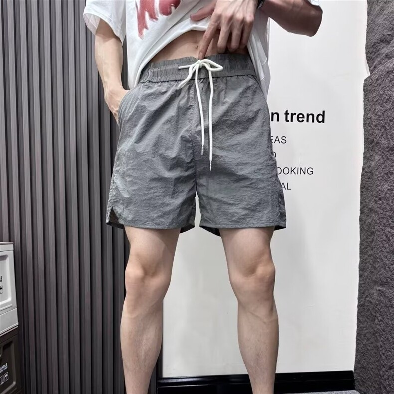 纯色休闲短裤男士夏季冰丝薄款速干潮牌宽松简约百搭三四分短裤子，男装牛仔裤，星座506A