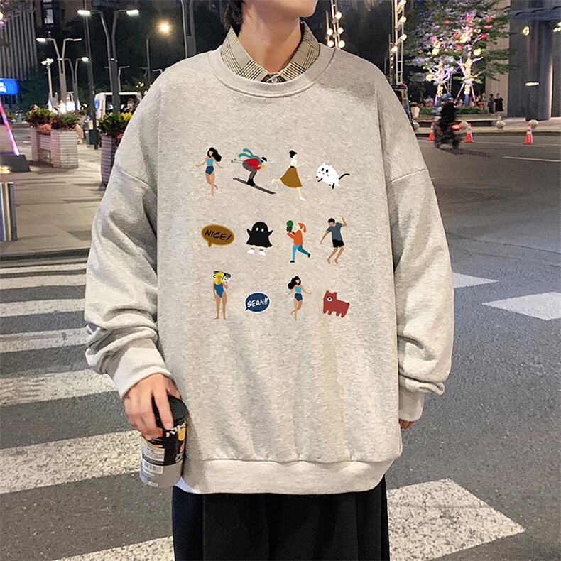 S6303-P28秋季圆领卫衣男大码韩版宽松长袖外套,男装卫衣,电商A040