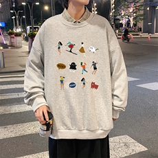 S6303-P28秋季圆领卫衣男大码韩版宽松长袖外套，男装卫衣，电商A040