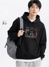 2025年秋季套头长袖时尚百搭通勤简约休闲，女装卫衣/绒衫，花可