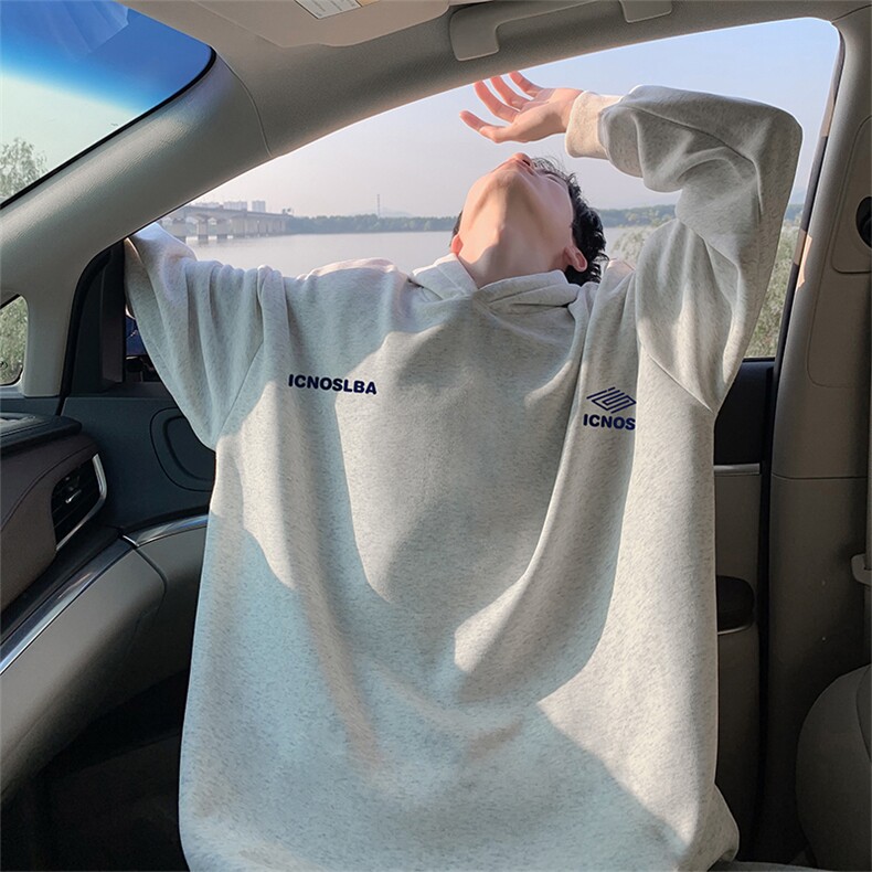 抖音得物供货可提供视频秋冬重磅美式宽松连帽卫衣WKD08,男装卫衣,电商A486