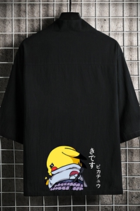 HF59036-P40风汉服男开衫外套七分袖道袍 网格挂拍图片
