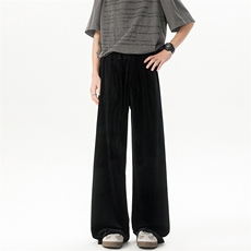 8XL-M加绒美拉德宽松金丝绒阔腿裤垂感拖地裤K993P55加绒65控78，男装休闲裤，电商D206-1