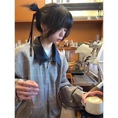 2025年撞色外套春秋季男女新款休闲宽松复古廓形工装夹克上衣，男装夹克，星座506A