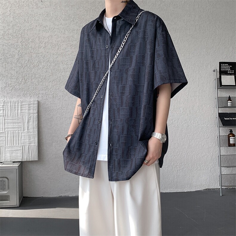 8XL-M花衬衫男款短袖夏季冰丝薄款花衬衣大码寸衫外套DC28013P38,男装衬衫,电商B312