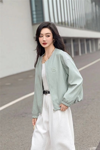 2025春季新款女装时尚气质韩版休闲机车圆领皮衣外套图片
