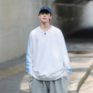 ！秋季上衣男圆领卫衣男装港风长袖t恤男外套男W103-P33图片