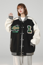 港风上衣夹克宽松落肩拼色棒球服外套JK710-P65，男装夹克，星座1204-3