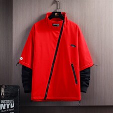 7XL-M加肥加大码立领夹克外套男2023秋季新款斜门襟工装上衣控98图片