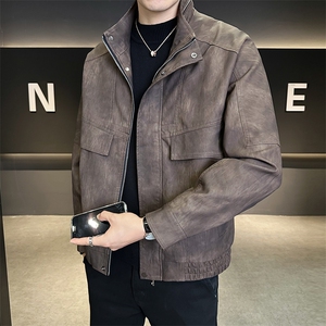 皮衣外套男秋季2025新款宽松潮流休闲皮夹克C317-J8805-P155图片