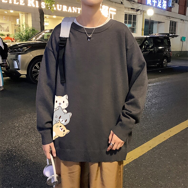 M67164-P45加绒款-P65圆领毛衣男大码针织衫男毛线衣线衫,男装针织衫/毛衣,电商A040