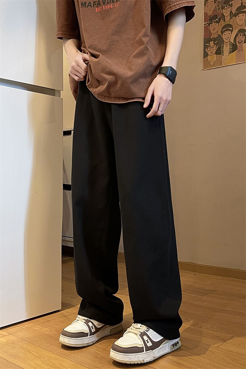8XL-M特大码高级垂坠感休闲裤男薄款冰丝裤宽松直筒拖地裤K964P48,男装休闲裤,电商D206-1