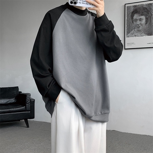 8XL-M280g重磅插肩半高领长袖t恤男打底德绒卫衣DR001特P27加绒37图片
