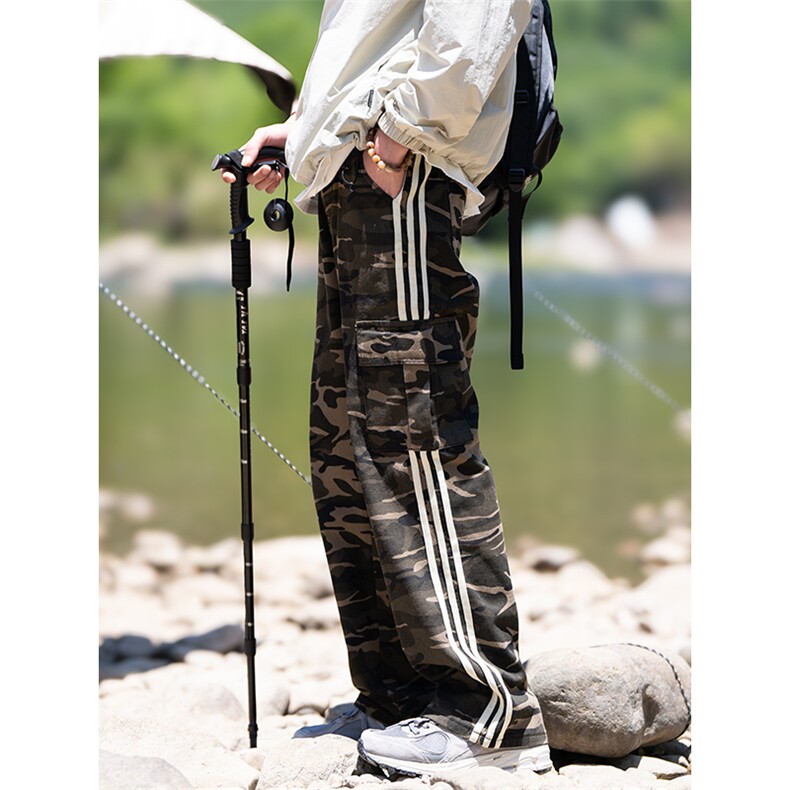 美式复古迷彩工装裤夏季高街宽松直筒拖地垂感休闲长裤D1005/P58,男装工装外套,电商B381-2