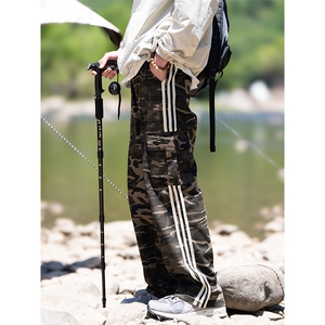 美式复古迷彩工装裤夏季高街宽松直筒拖地垂感休闲长裤D1005/P58图片
