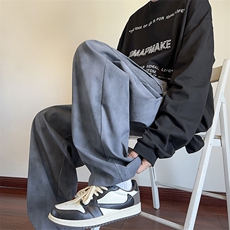 ！815A-MK98562-P45特美式脏脏布折痕休闲裤直筒运动裤男潮，女装休闲裤，星座815A
