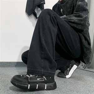 春季新款美式复古vibe裤子ins高街潮水洗黄泥染牛仔裤男N0932-P40