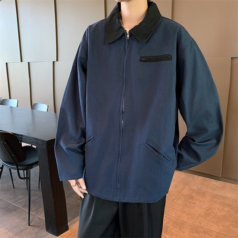 翻领外套男休闲潮牌运动百搭高街美式青少年潮流夹克JK7704/P68,男装夹克,星座506