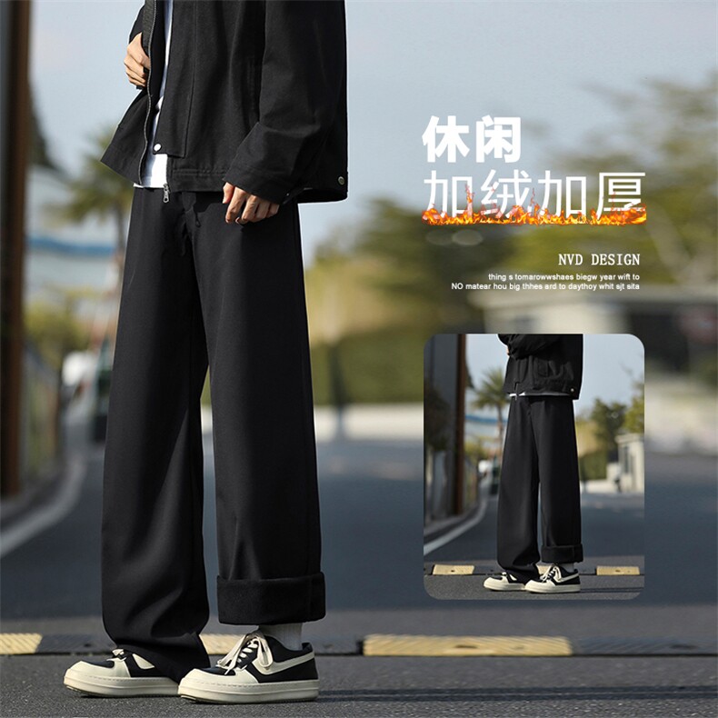 美式直筒加绒男士秋宽松休闲男生阔腿裤子JR2270特批3568,男装卫衣,星座718-1