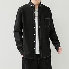秋季牛仔衬衣时尚简约休闲长袖衬衫XZ310B-3-CY8002-P50，男装衬衫，星座310B-3