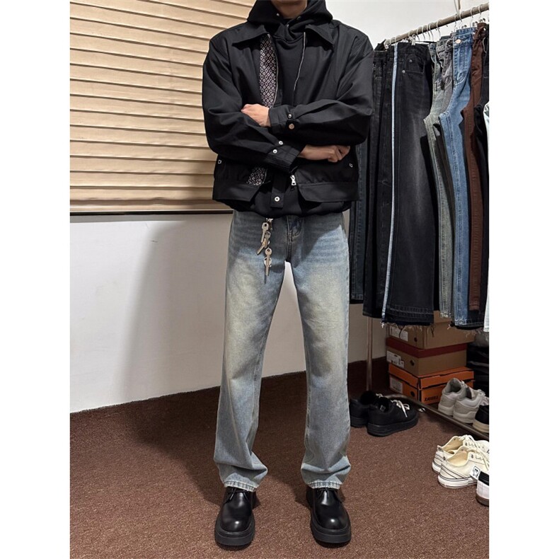 【有货】设计感拼接夹克外套男美式潮牌短款上衣HT95CC-特P65,男装夹克,星座1007（原301D）