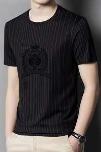 DW22046男士短袖T恤2023夏新款简约商务休闲修身体恤P45图片