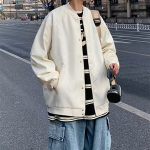vintage棒球服外套男春秋季新款ins潮设计感小众美式潮情侣夹克图片