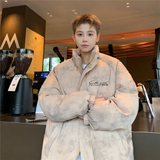 特p100控158冬立领机车棉服情侣棉衣面包扎染服墨染风外套男MY248，男装棉衣，电商B370