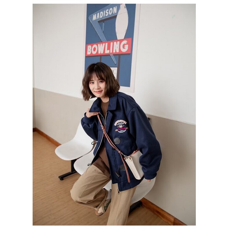牛角扣连帽风衣女2025冬季新款宽松中长款慵懒风外套潮,男装风衣,星座506A