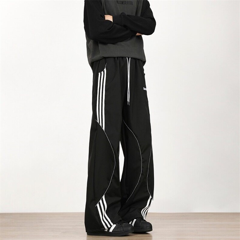 美式复古条纹拼接解构休闲运动裤男女hiphop街舞工装裤K886,男装休闲裤,星座1116A-1（原606A）