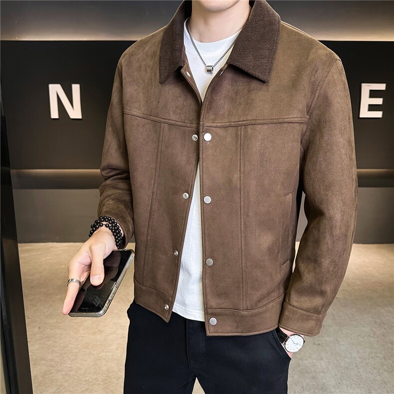 抖音2026新款春季麂皮绒夹克男士外套A313-8917-P145188,男装夹克,电商A313