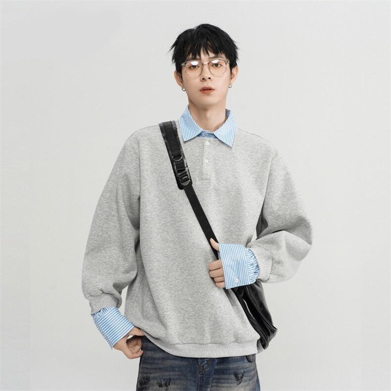 GENIOLAMODE秋季新款休闲运动套装青少年男装酷帅穿搭两件套搭配,男装衬衫,星座302B-2