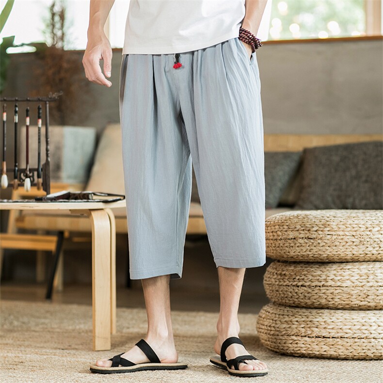2021夏季新日系大码男七分裤宽松风亚休闲裤K2062-P30，男装休闲裤，电商A001