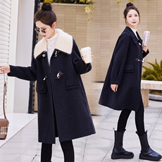 现货2023手工双面羊毛大衣女秋冬新款中长款时尚宽松外套，女装双面呢大衣，仟媚宠