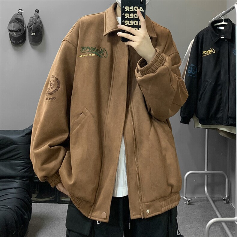 麂皮绒刺绣夹克   WT2338-特P75-138   加棉特P85-控148图片