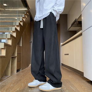 秋季新款灯芯绒纯色简约宽松百搭休闲阔腿裤B315-K152-特p25控49图片