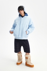!潮流冬季连帽拉链加绒加厚棉衣情侣撞色棉服外套MY5567-P78，男装棉衣，星座610B-1