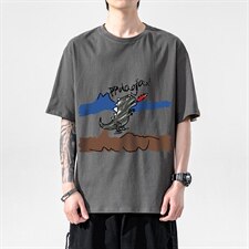 2021夏季新日系无影墙大码男已注册卡通印花短袖T恤T1083-P25，男装T恤，电商A001