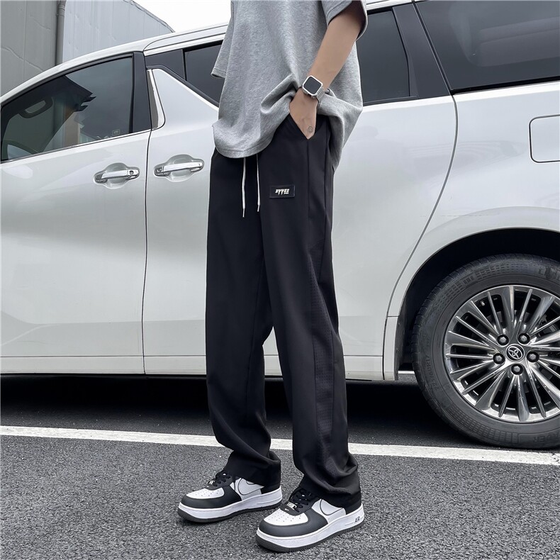 宽松休闲裤男韩版潮流百搭裤夏季薄款坠感阔腿拖地长裤K02861-P35,男装休闲裤,星座308B-2