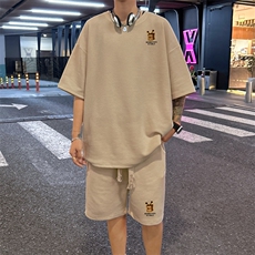 套装！华夫格套装短袖T恤短裤男TZ204-特P38，男装T恤，电商B367