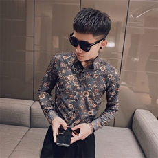 312A-921-P55新款社会小伙长袖衬衫青年男士潮流衬衣A，男装衬衫，星座312A-5