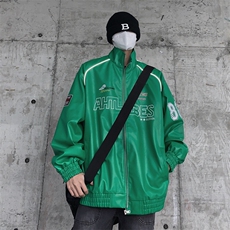 春季新款机车服夹克男潮炸街痞帅外套宽松赛车潮牌JK079-P83，男装夹克，星座308B-2