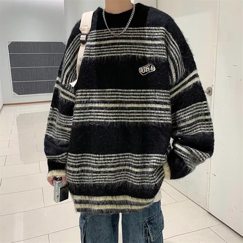 美式圆领毛衣男慵懒风休闲针织衫M53P43,男装针织衫/毛衣,星座1116-2