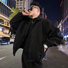 AF202/P108控148秋季社会小伙工装时尚百搭立领线条夹克男黑首，男装夹克，星座305B-1