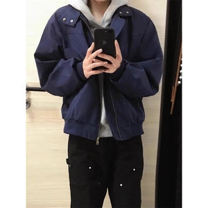 美式高街结构立领飞行夹克棒球服男款痞帅短款外套 JHT14图片