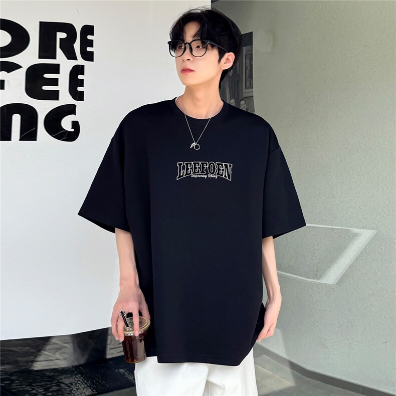 圆领半袖宽松舒适美式复古男款夏季新款潮牌重磅街头t192-P20，男装T恤，电商C307